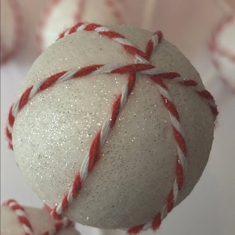 peppermint ball Christmas pick White and Red  Ball Picks Set of 11 Candy Tree